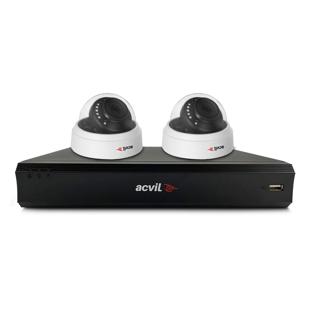 Sistem supraveghere interior basic Acvil Pro ACV-B2INT20-2MP, 2 camere, 2 MP, IR 20 m, 3.6 mm, POS, audio prin coaxial spy-shop