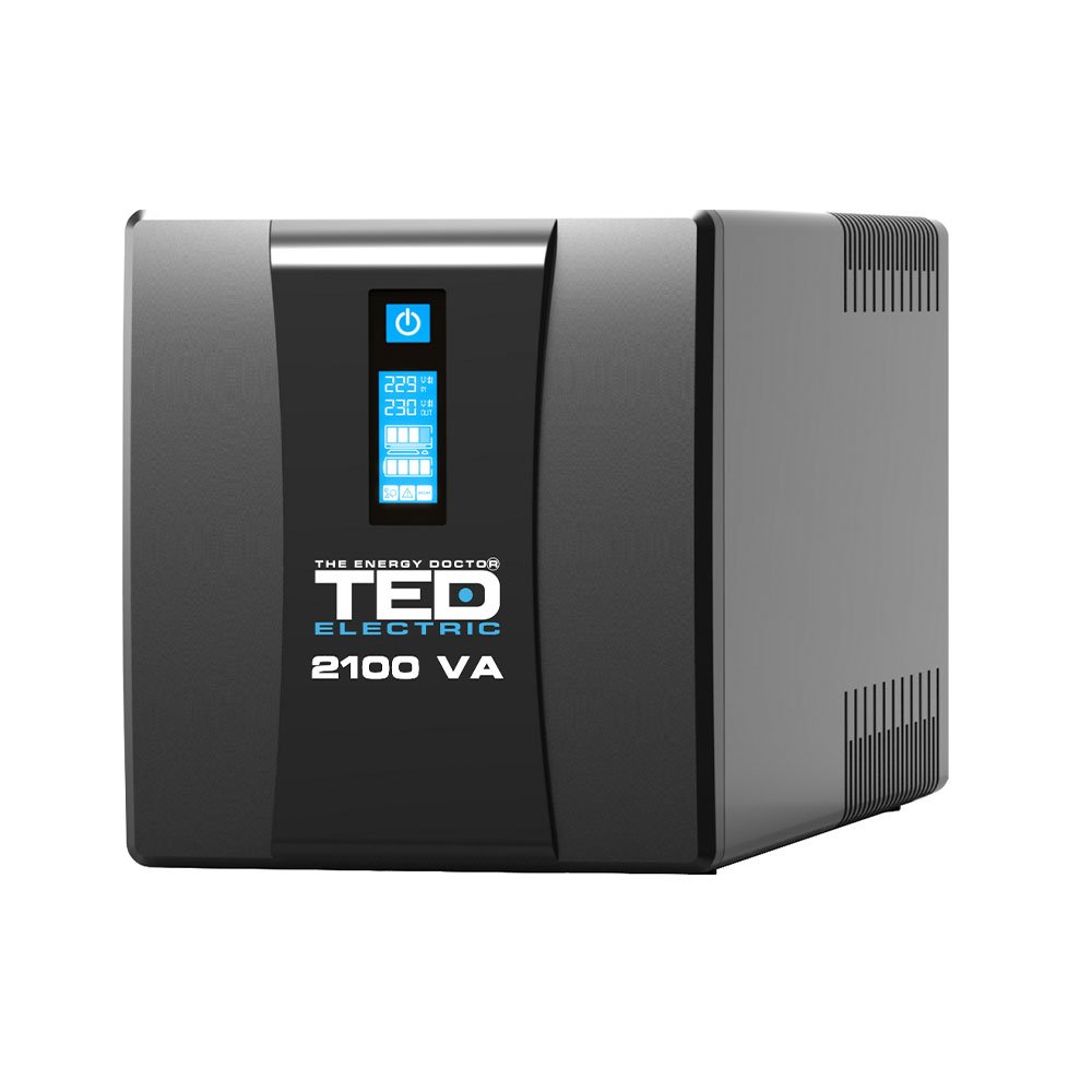 UPS cu 2 prize TED TED004659, 2100VA / 1200W, LCD, cu stabilizator si management spy-shop.ro