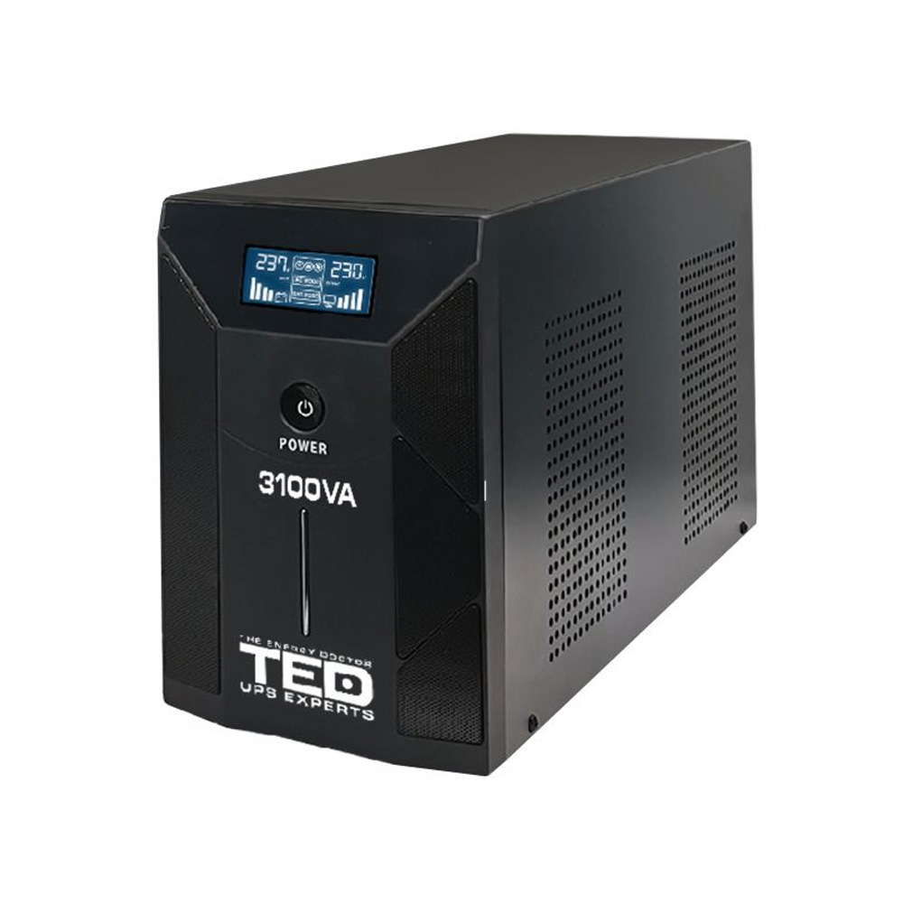 UPS cu 3 prize TED TED001627, 3100 VA / 1800 W, LCD, management prin USB / RS-232 1800 imagine noua idaho.ro