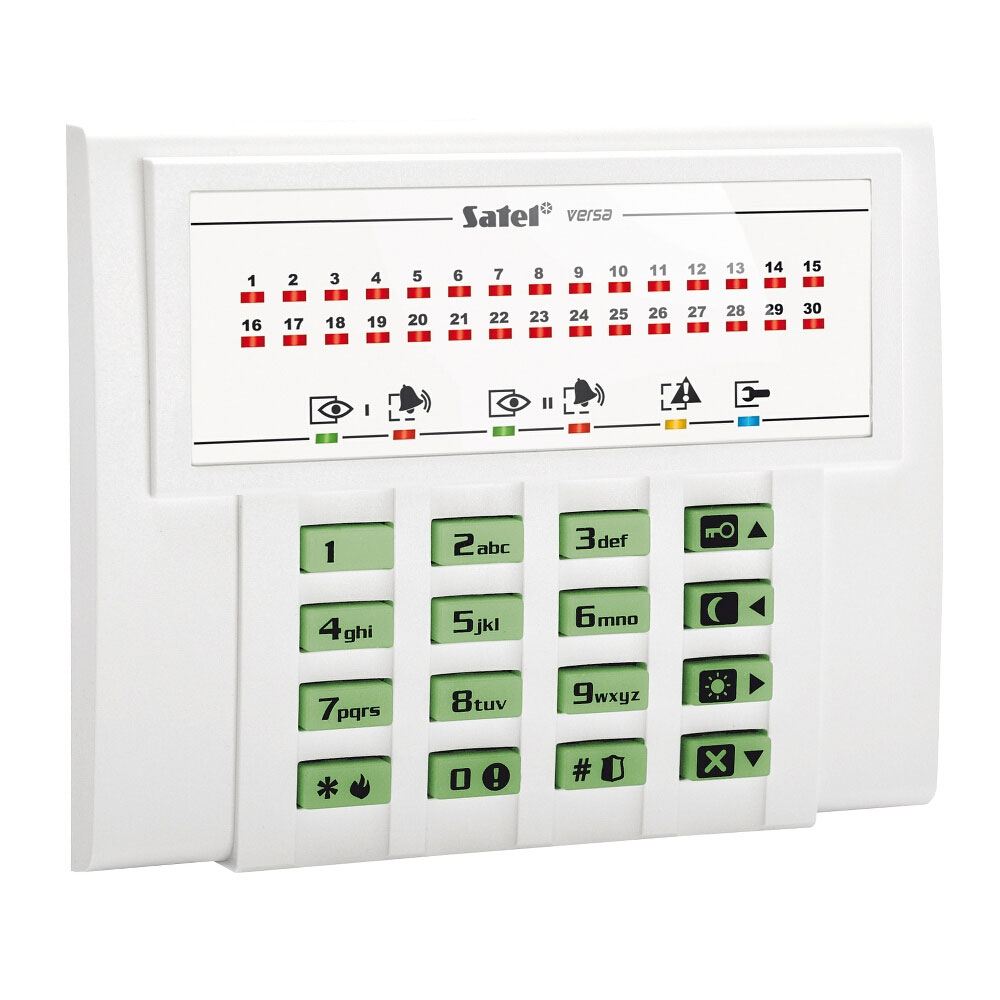Tastatura LED Satel VERSA-LED, 3 butoane functionale, taste dedicate, buzzer alarma