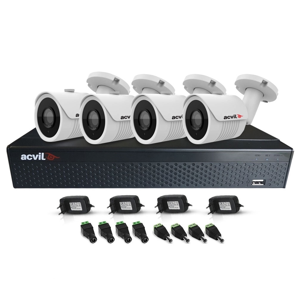 SISTEM SUPRAVEGHERE EXTERIOR XVR CU 4 CAMERE VIDEO ACVIL XVR-4EXT30-1080P